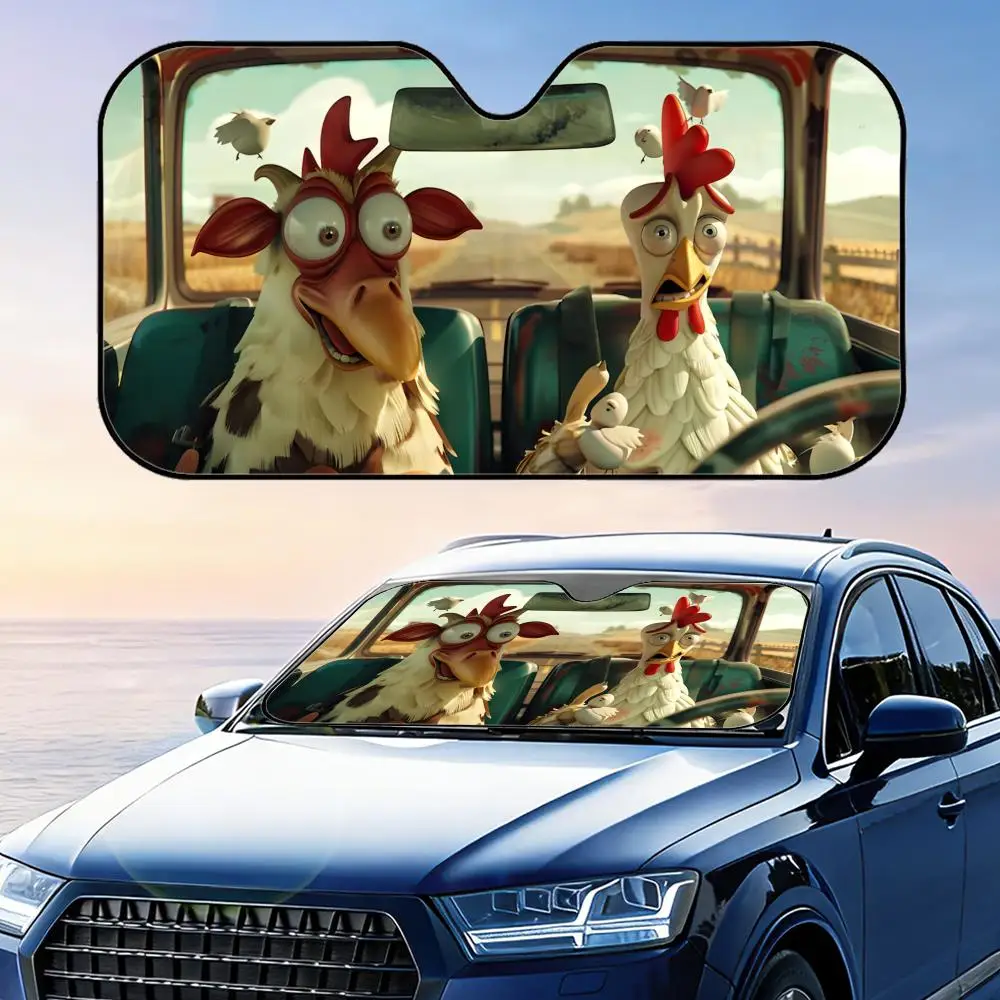 

Driving Chicken Run Sun Visor Reusable Aluminum Foil UV Protector Heat Three-layer Insulation Windshield Sunshades