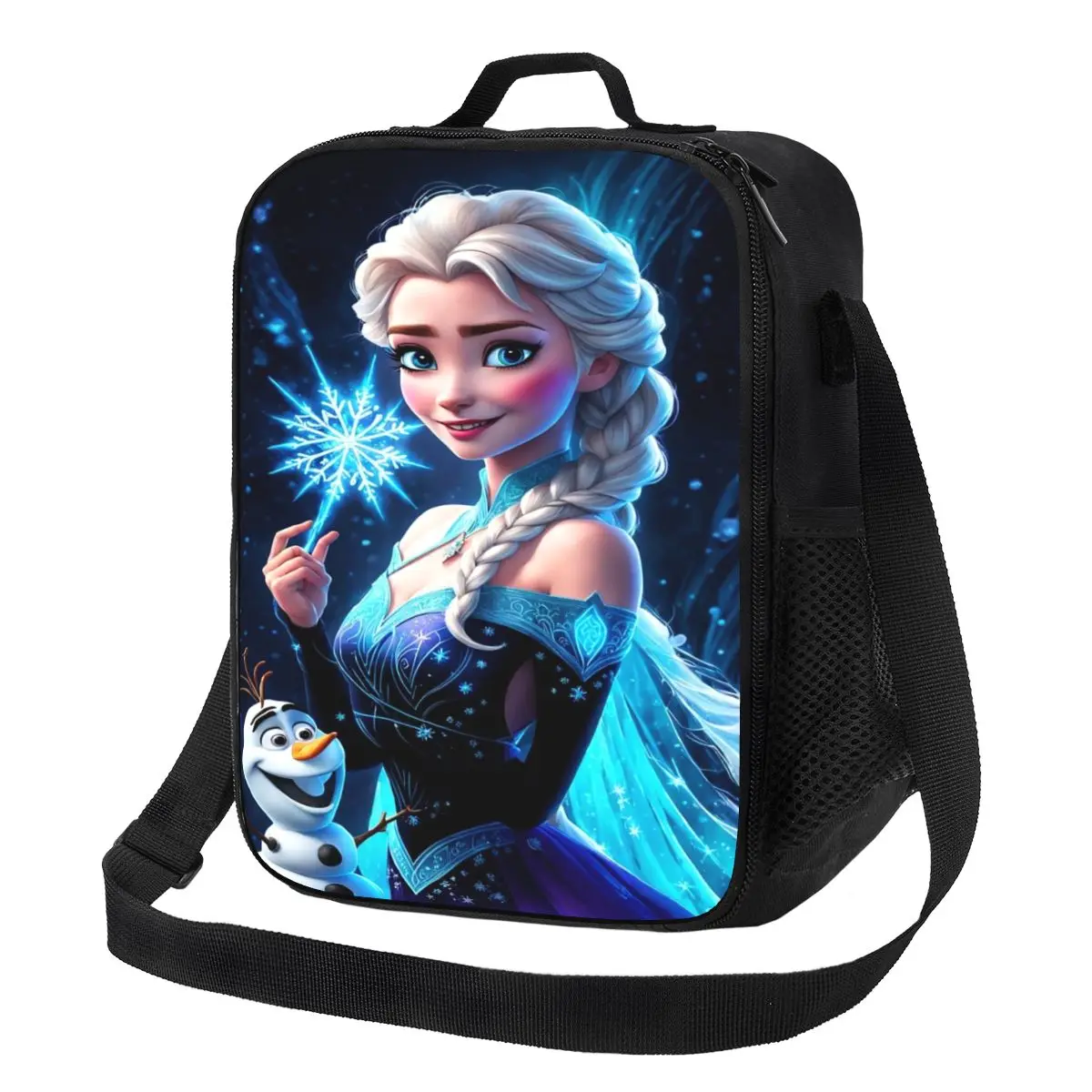 

Custom Frozen Cartoon Elsa Thermal Insulated Lunch Bag Women Resuable Lunch Tote for School Multifunction Bento Food Box