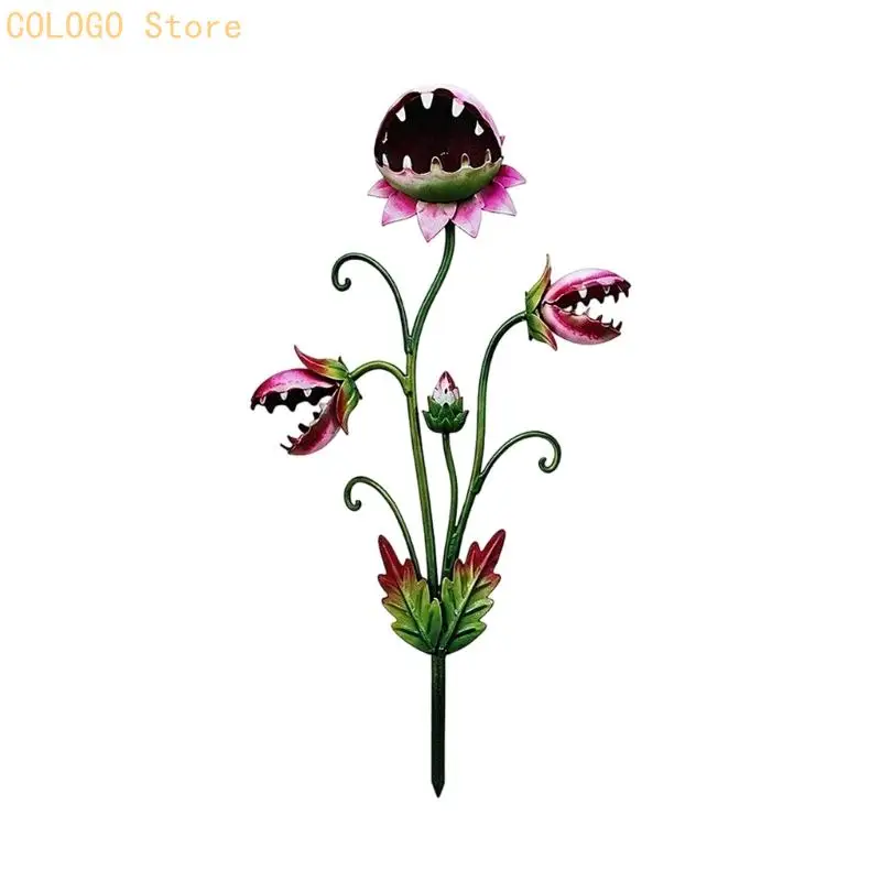 Garden Stake in Metal for Soil Pots and Yard Use, Single Piece Ground Pick with Pointed Insert End for Outdoor Soil D0LD