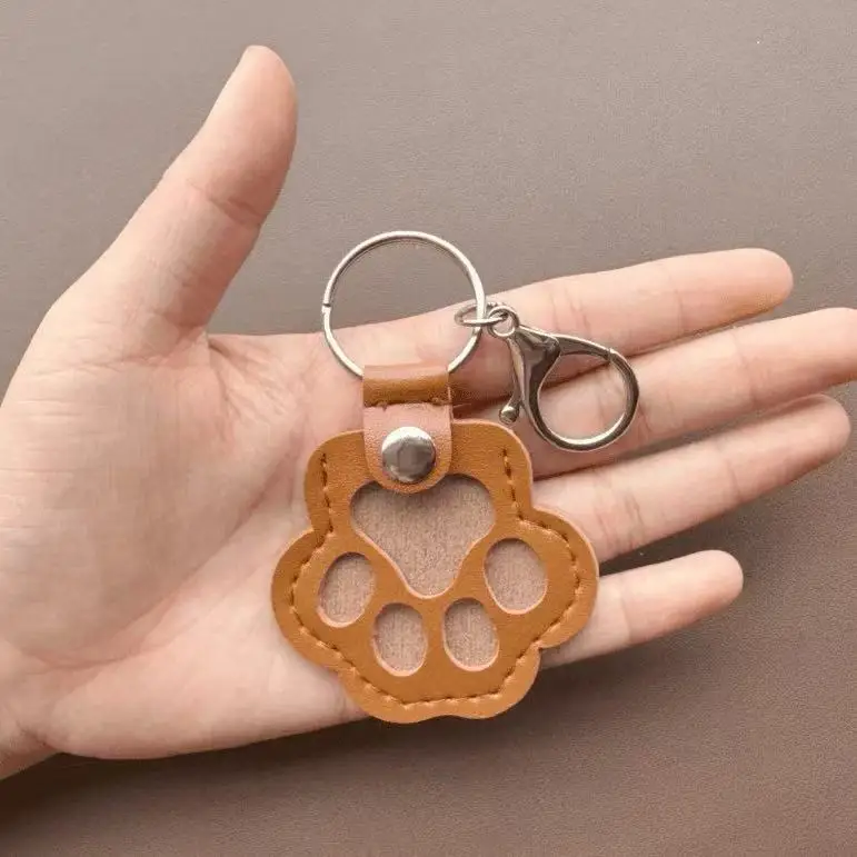 Memorial lederen huisdier haar opbergtas kattenpoot sleutelhanger multifunctionele draagbare sleutelhanger