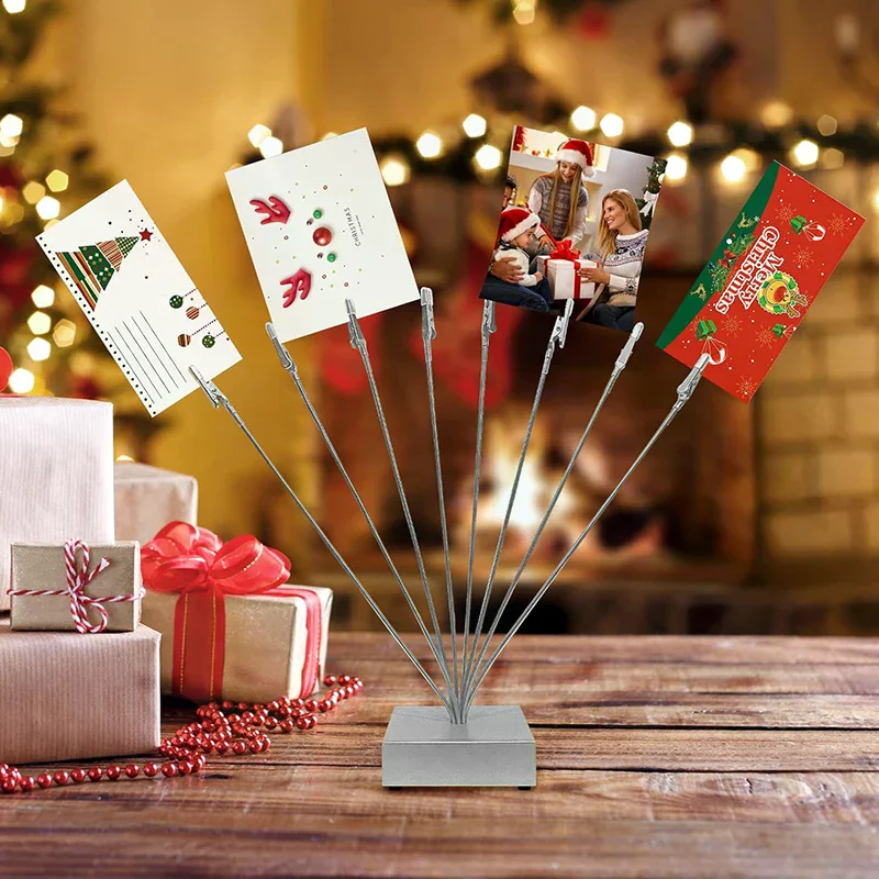 Photo Cube Base, 8-Branch Money Trees Gift Card Holder With Clips, Picture Stand For Christmas, Wedding, Greeting, Birthday - view 2