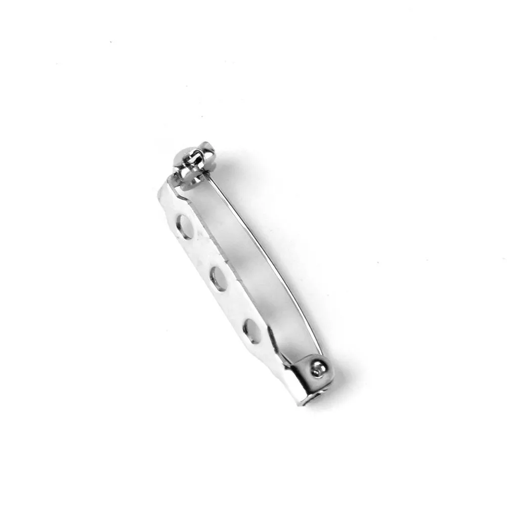 

50Pcs Silver Alloy Metal Breastpin Back Safety Catch Bar 25Mm Pin Brooches for DIY Badge Craft Projects 25Mm Brooch