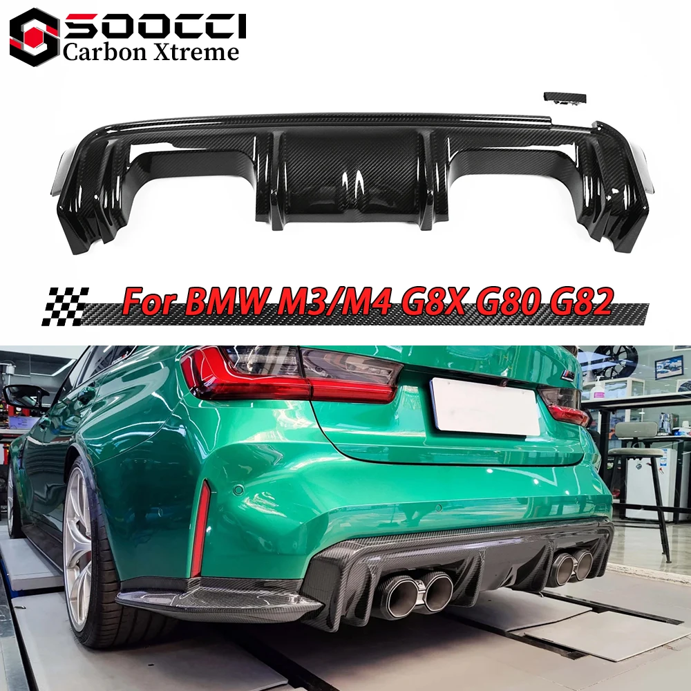 

Dry Carbon Fiber 3D Style Rear Diffuser for BMW M3 G80 G81 M4 G82 G83 Rear Bumper Lip Splitter Spoiler Performance Kit Auto Part