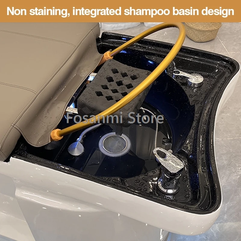 Head Massage Shampoo Bed For Head Care Hair Washing Water Circulation  With Stool Sink Basin Backwash Bed For Spa Salon Beauty