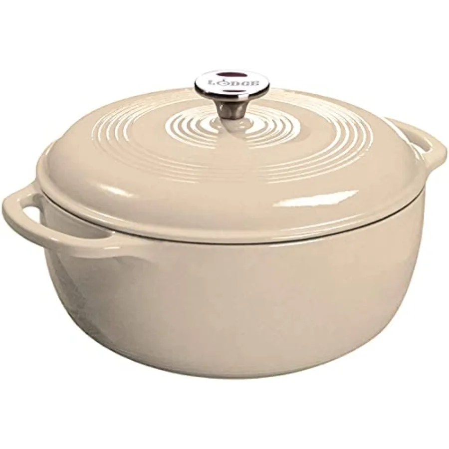 

3 Quart Enameled Cast Iron Dutch Oven with Lid Dual Handles Oven Safe up to 500° F or on Stovetop - Use to Marinate Cook Bake R