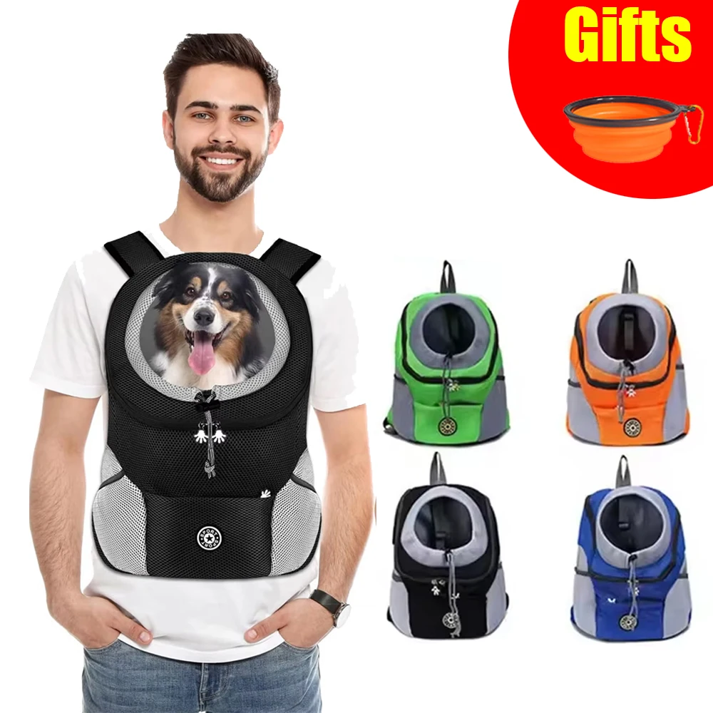 Mochila portabebés para motocicleta para perros manos libres, cómoda bolso de hombro para mascotas para montar en bicicleta y hacer senderismo al aire libre, viajes seguros para acampar