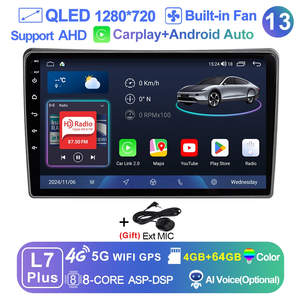 カーオーディオ c-style Lehx-Citroenカーラジオ,Android 14, Pro, 8コア,2 DIN,GPS