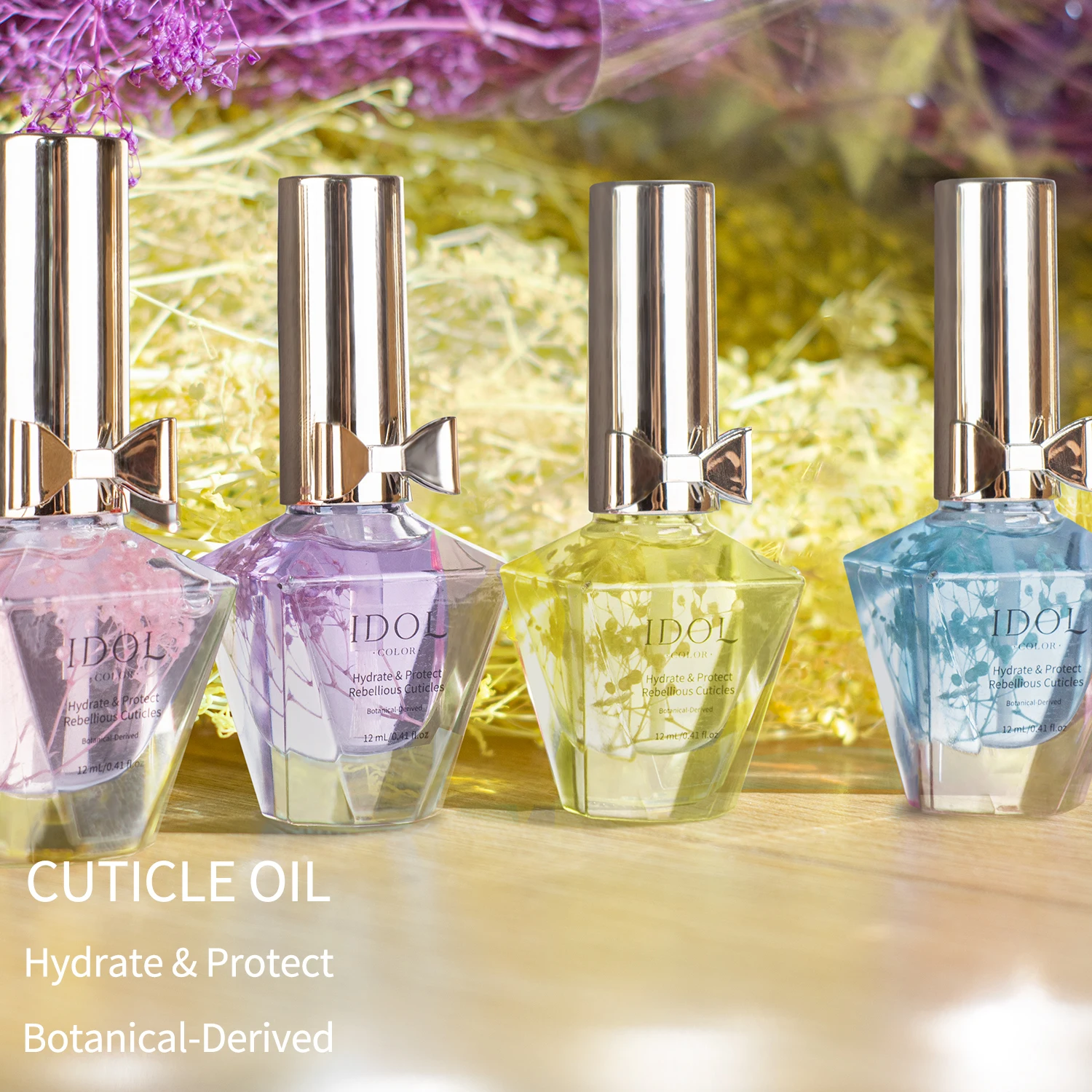 비타민 E와 호호바 오일이 함유된 아이돌 컬러 큐티클 오일 – 선택할 수 있는 12가지 향!