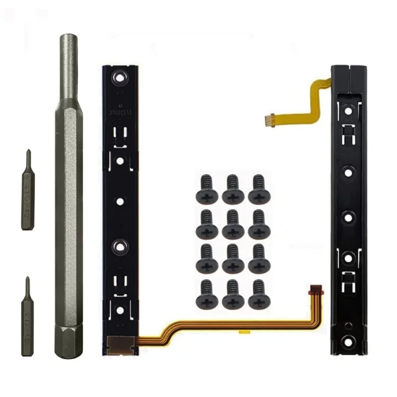 Original Repair Part ขวาและซ้ายสไลด์ Flex Cable Fix สําหรับคอนโซล Nintendo Switch NS Rebuild Track พร้อมสกรู