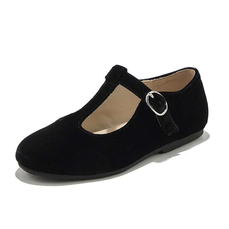 AP8-002 Dress Shoes For Baby Girls Stylish Elegant Quality Shoe Velvet Blue Black For Winter New Brand