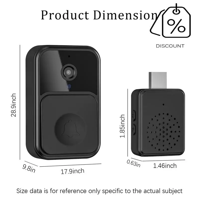 ABMF-Smart جرس باب فيديو لاسلكي عن بعد، جرس باب إنتركوم لاسلكي للكاميرا، رؤية ليلية عالية الدقة واي فاي تويا جرس باب أمان