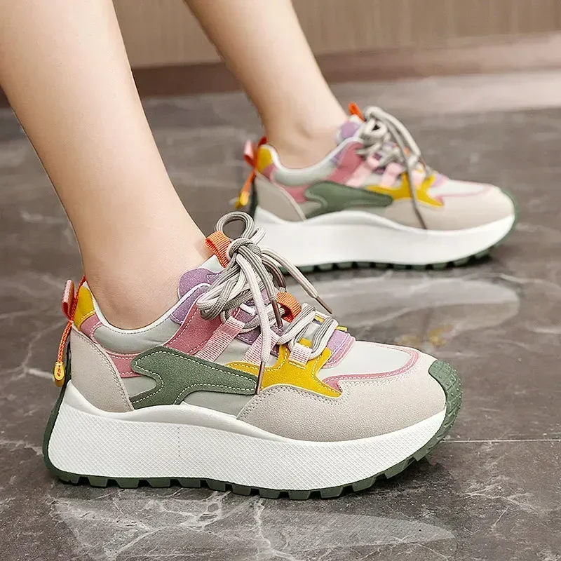2024 Originality Womans Chunky Vulcanized Shoes High Quality Colorful Dress Casual Sneakers Little White Shoes Tennis Shoe Mujer
