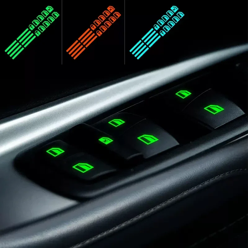 Pegatina luminosa para Botón de ventana de coche, accesorios para Mitsubishi Outlander Lancer 10 4 8P ASX Pajero X Eclipse Xpander Delica L200