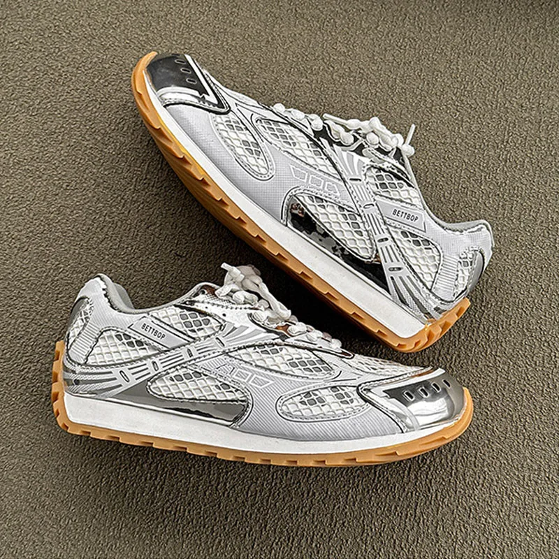 أزياء المرأة رجل شبكة الدانتيل متابعة أحذية رياضية مسطحة عشاق جودة عارضة الأحذية المسطحة الراحة المدرب الاحذية #5