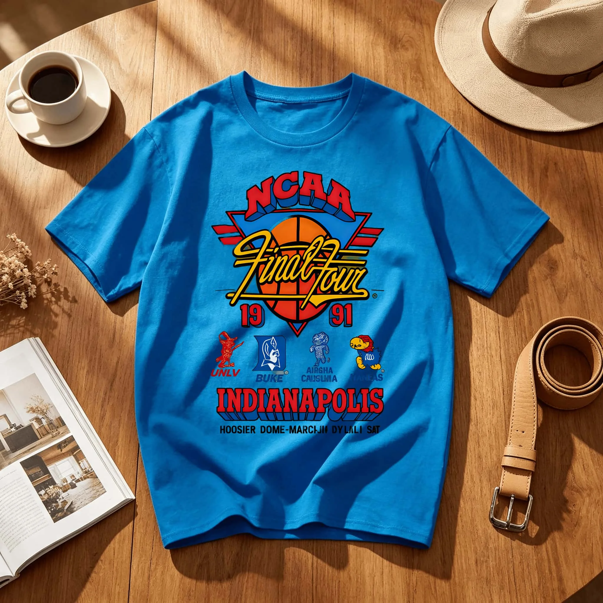 NCAA Final Four Indianapolis Basketball Event Logo Retro 90s Graphic Print T Shirt