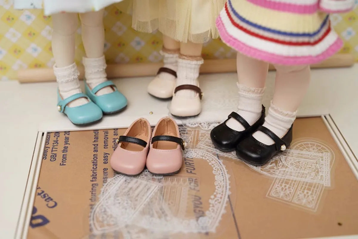 BJD doll shoes suitable for 1/6 size square head pearl flats single shoe doll accessories