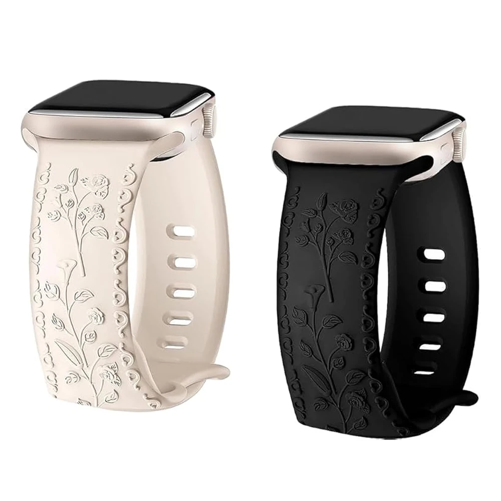 Strap For Apple Watch Bands 10 8 9 7 SE 4 5 6 Ultra 2 49mm 46mm 44mm 45mm 42mm 41mm 40mm Embossed Bracelet Correa iWatch Band