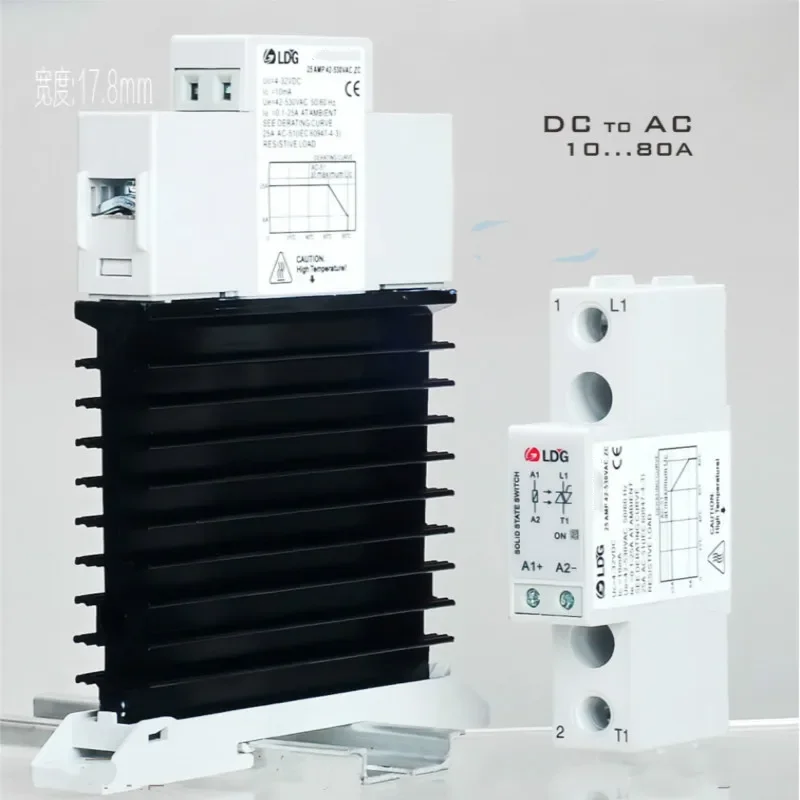 

Din Rail Solid State Relay Module DC Control AC TRA-23D10 10A 25A 40A 60A 80A Single Phase SSR with Din Base Heat Sink