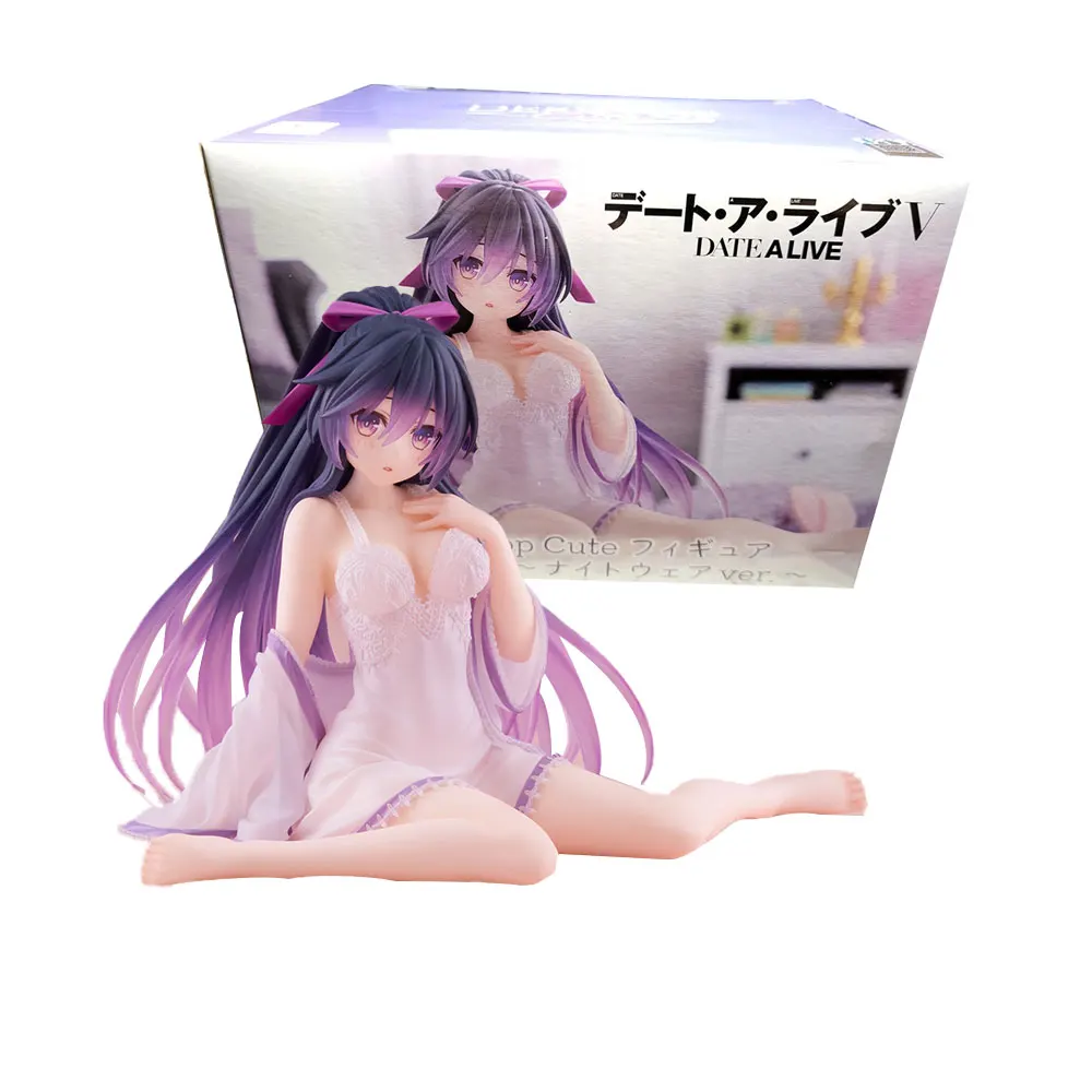 11CM Anime DATE A LIVE Figure Yatogami Tohka Sitting Pajamas Anime Model Toy Gift Collection Decorative Ornaments PVC