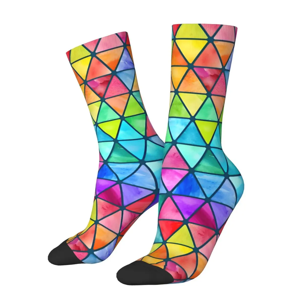 Colorful Diamond Grid Unisex Winter Socks Running Happy Socks Street Style Crazy Sock