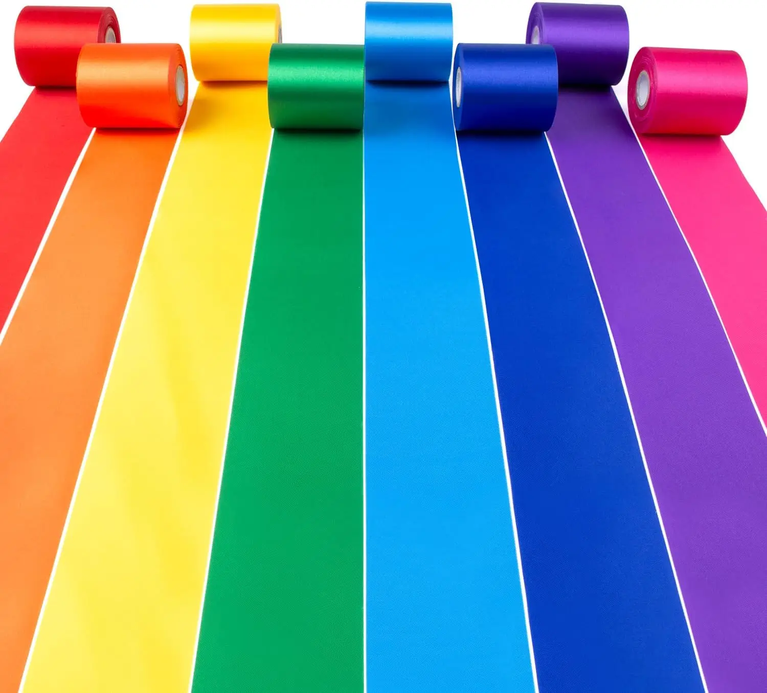 Rainbow Satin Ribbon - 87.5 Yds 1.57 Inch Wide Colorful Ribbon Rolls Assortment for Gift Wrapping, DIY Crafts, Tassel Garland, F