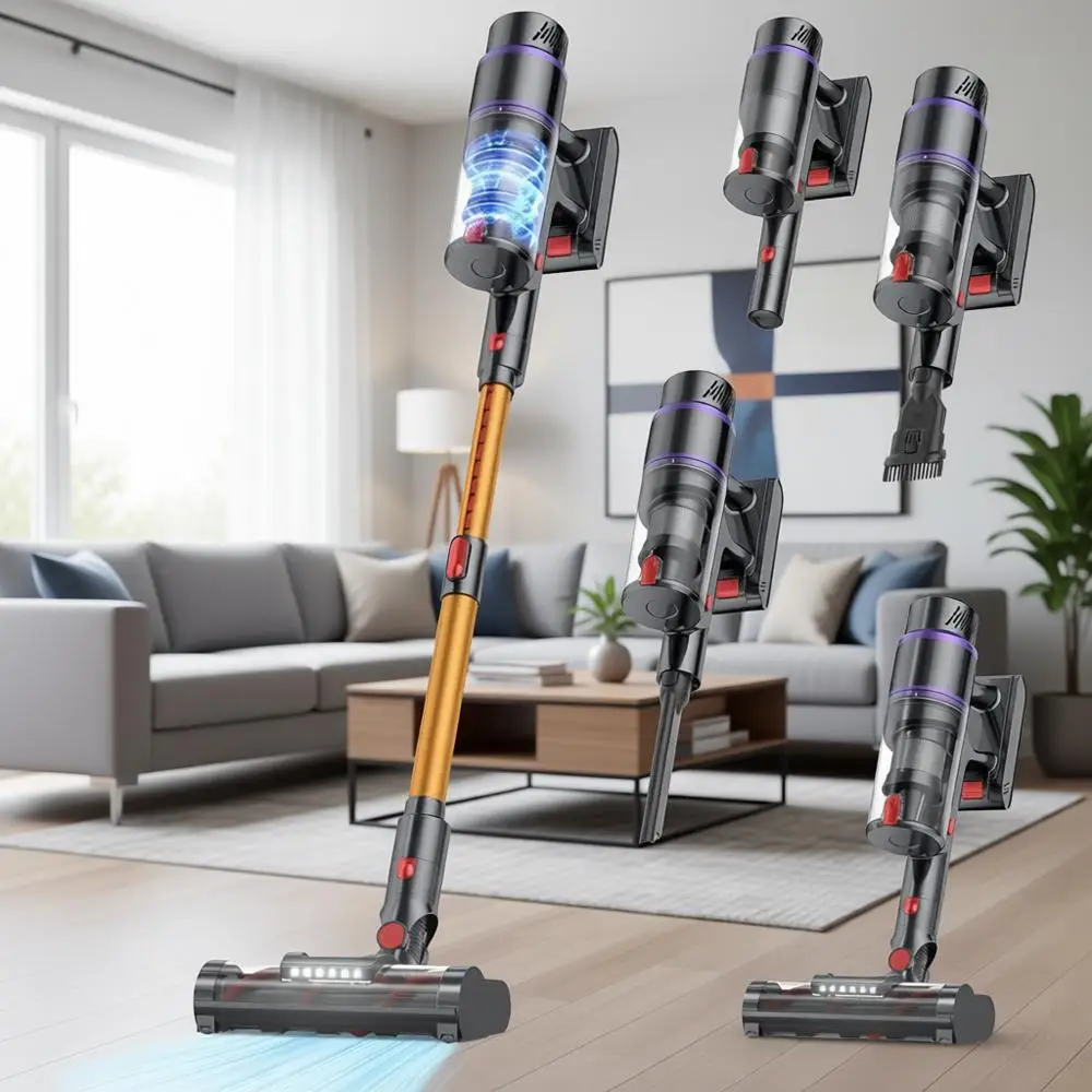 

Пылесосы 550 Вт/50 кПа/70 минут работы, с интеллектуальным автоматическим управлением и LED-дисплеем, беспроводные, вертикальные, перезаряжаемые, с функцией самоочистки.