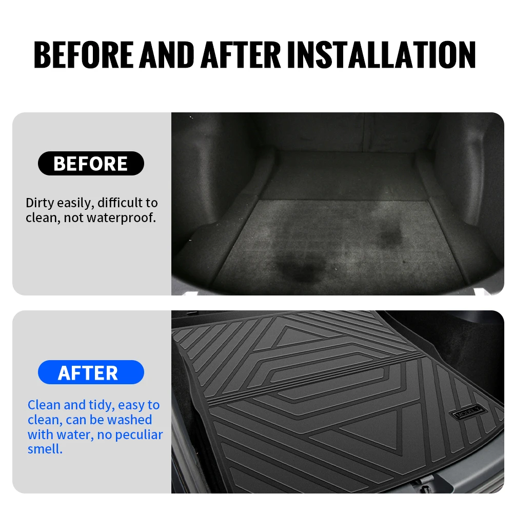 Upgrade TPE Car Front Rear Trunk Mats Storage Pads Cargo Tray For Tesla Model Y 2021-2023 Dustproof Waterproof Protecion Cushion