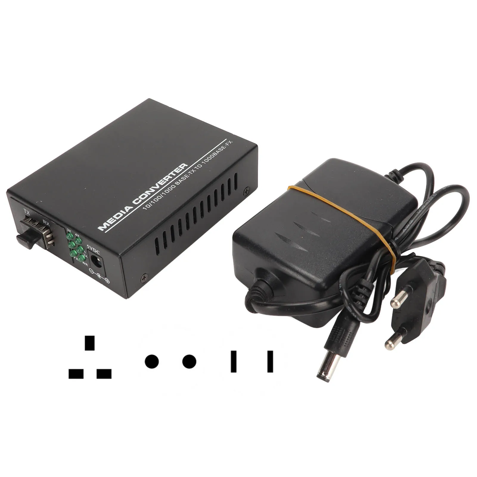 Fiber Media Converter Gigabit 1 Optical Port 4 Electrical Ports Up to 25km RJ45 Port Fiber Transceiver SFP Module