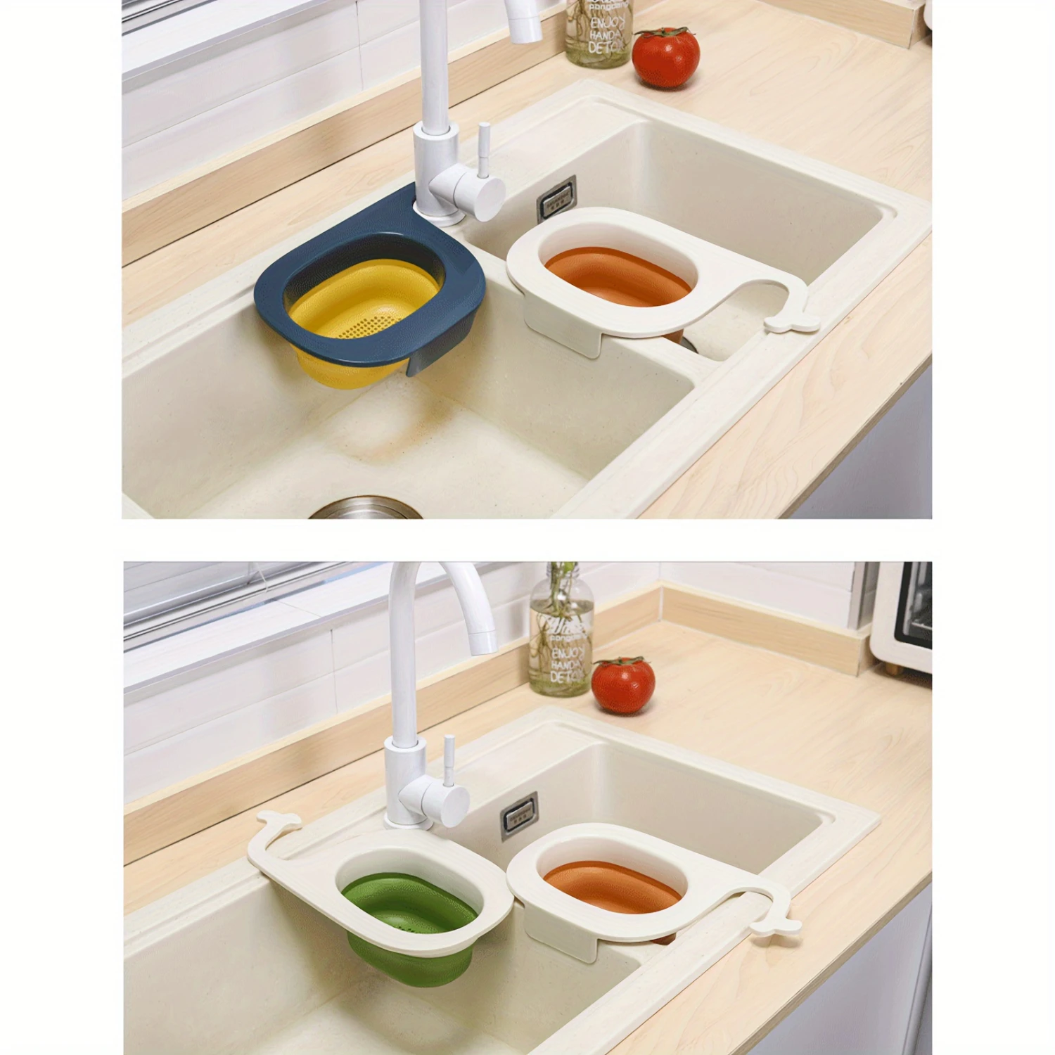 

Sink whale drain basket Foldable kitchen fruit and vegetable wash basin sink leftovers filter basket kitchen