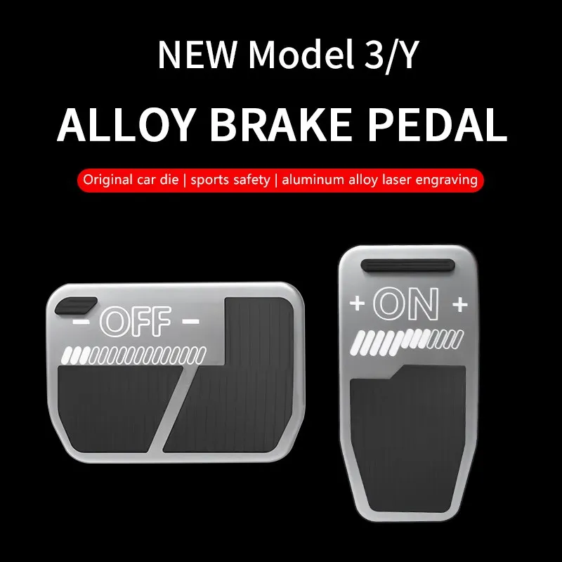 ModelY Brake Pedal Pads Covers For Tesla Model 3 Y 2023 2022 Accessories Auto Accelerator Brake Metal Cover 2021