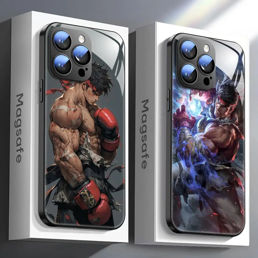 

Street Fighter Ryu Phone Case For iPhone 16 15 14 13 12 11 X XR XS 8 Plus Mini Pro Max Glass Magnetic Case