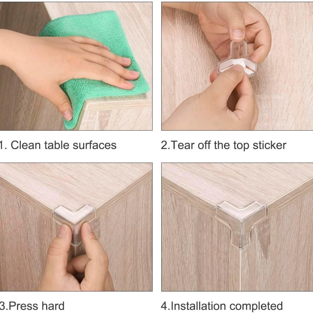 Protectores de esquina de la mesa de la cabeza del bebé de la película protectora anticolisión de silicona transparente en forma de T de esquina anticolisión