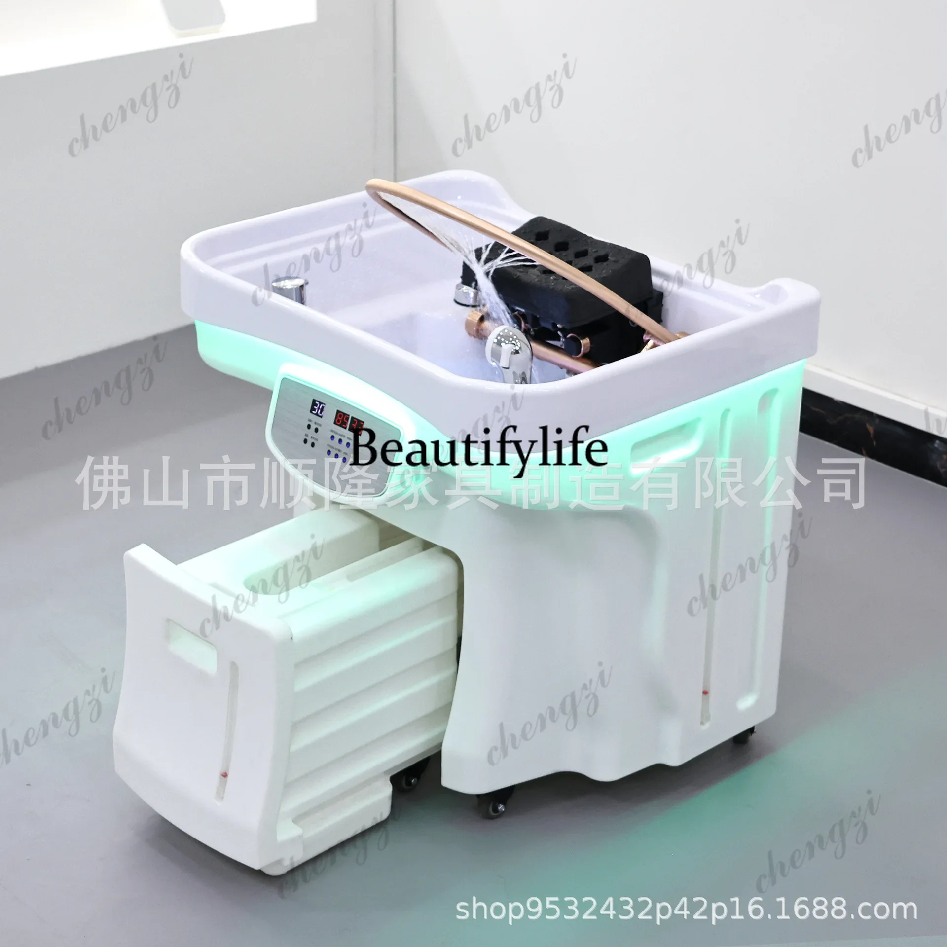 A68Movable head treatment basin water storage shampoo with constant temperature water circulation fumigation shampoo machine