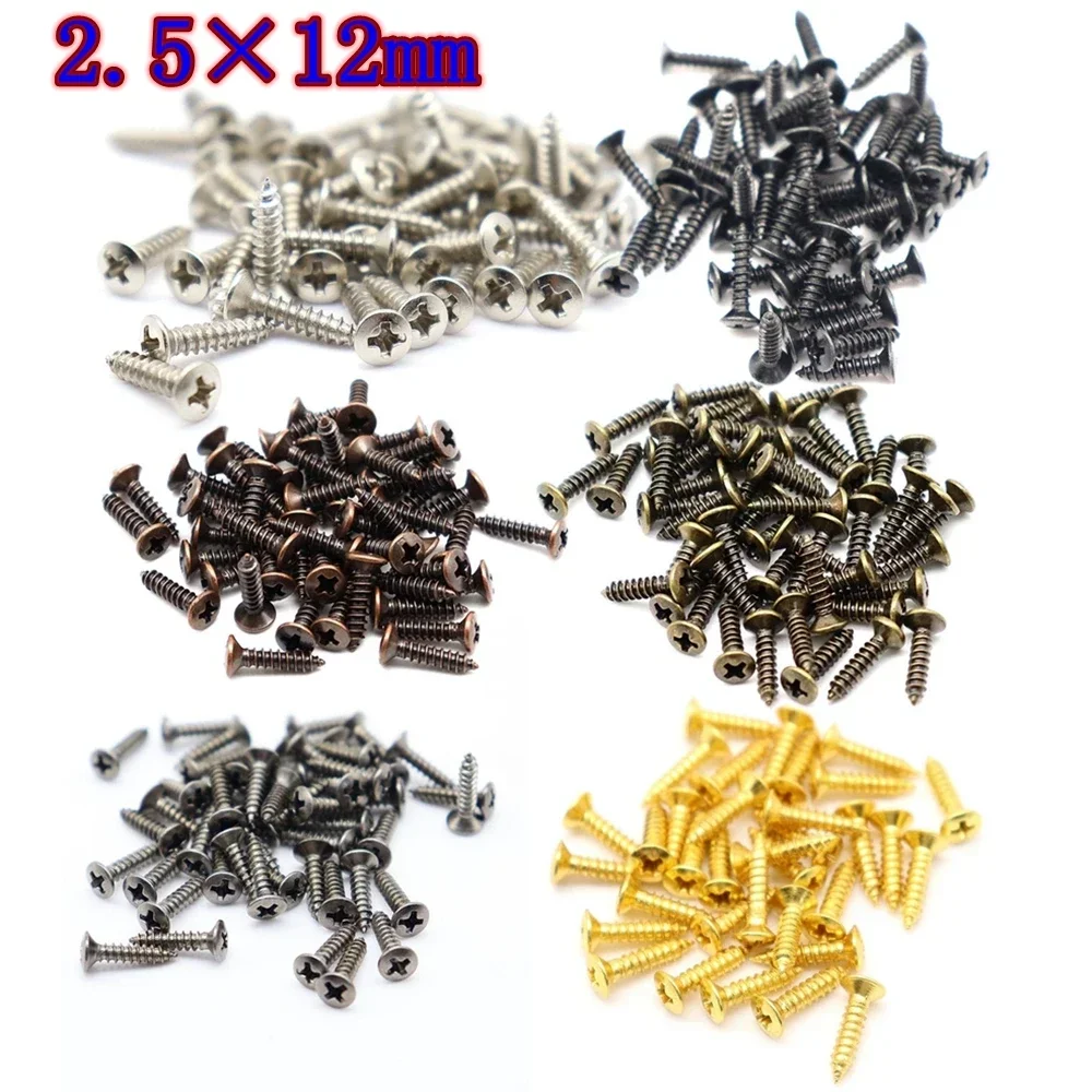 

30/50/100 шт. электрогитара, бас-накладка, задние панели, монтажные винты для пластин Jack для гитары ST TL SG LP 2,5 × 12 мм