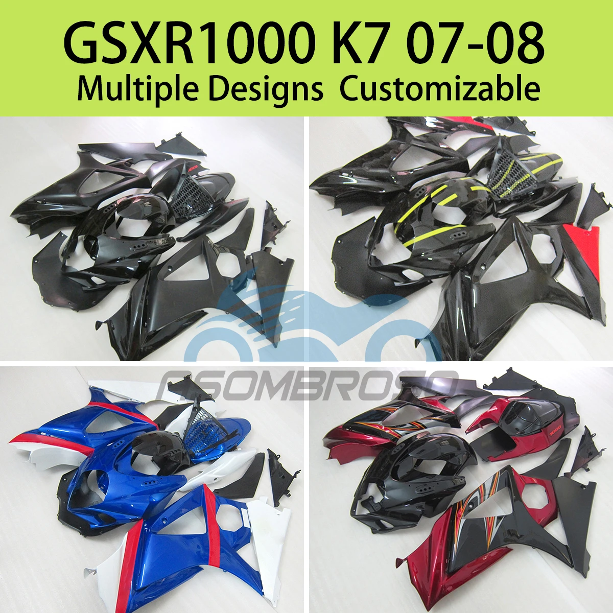 

Горячий стиль, комплект обтекателей GSXR1000 K7 2007 2008, детали кузова мотоцикла, полный комплект обтекателей для SUZUKI GSXR 1000 07 08