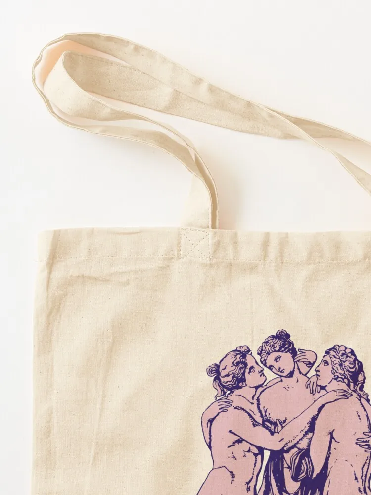 Greek Mythology Danish Pastel The Three Graces Light Academia Art Museum Poster Tote Bag
