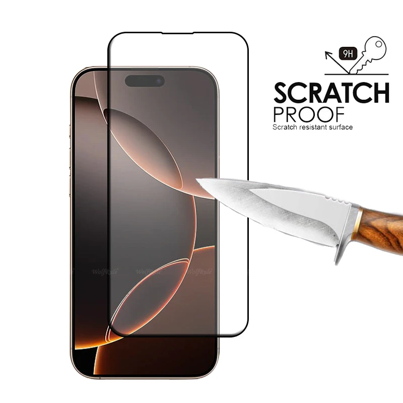 4pcs For iPhone 16 Pro Max Glass iPhone 16 Pro Max Tempered Glass Full Cover Glue 9H Screen Protector iPhone 16 15 14 13 Pro Max