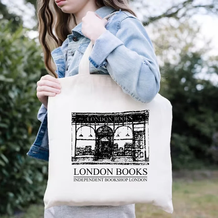

Сумка-шоппер London Books, сумка-шоппер от независимого книжного магазина в Лондоне, подарок для любителей книг, сумка-шоппер для книголюбов, подарок-сумка для учителей