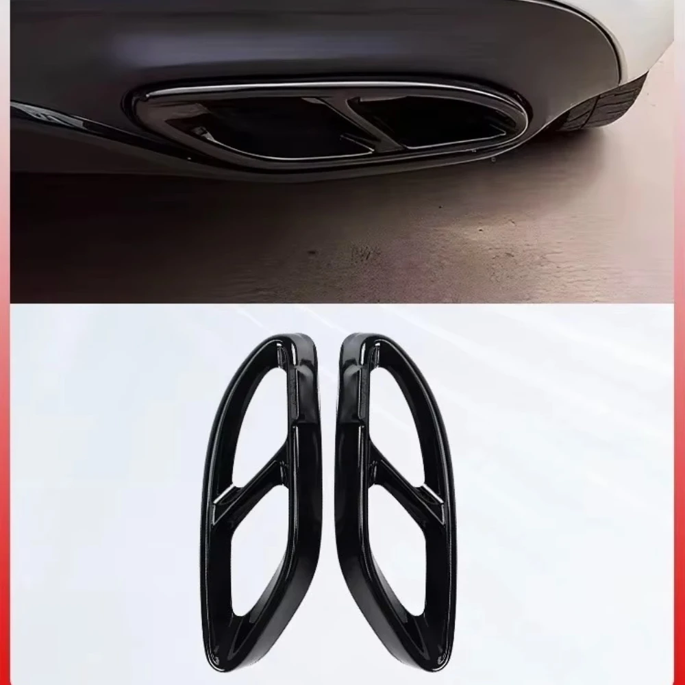Auto parts for Mercedes-Benz GLC C-class E C207 COUPE 2014-2017 W212 W213 W213 W205 X253 Bright black steel exhaust decor