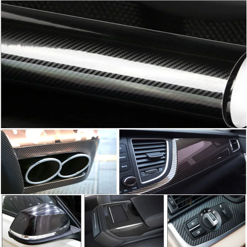 

7D Carbon Fibre Sticker Color Changing Film Car Body Interior Decal High Temperature Resistant Interior No FadingCar Accessories