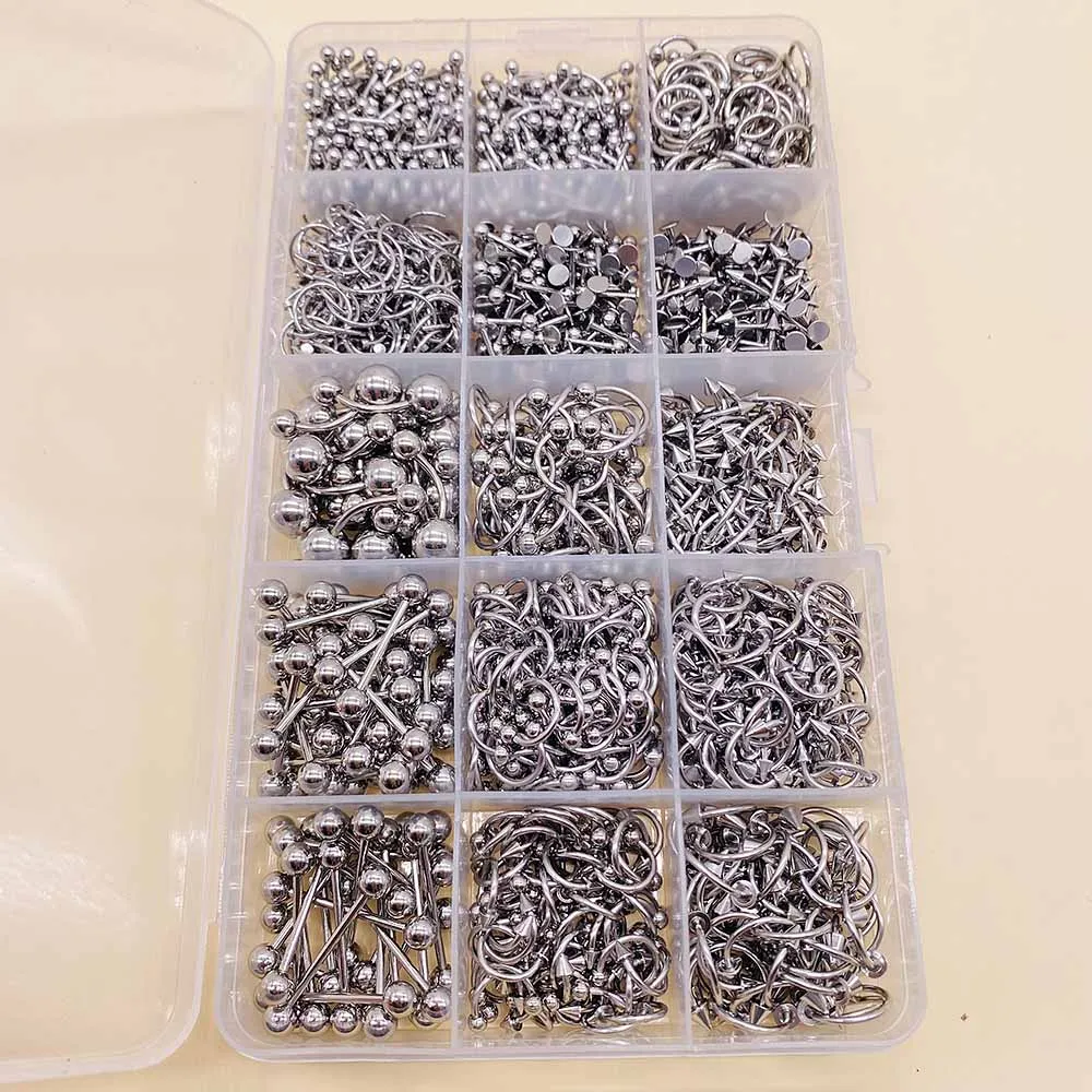 1pc Stainless Steel Nose Hoop Ring Eyebrow Navel Belly Lip Tongue Septum Lip Studs Cartilage Earrings Body Jewelry