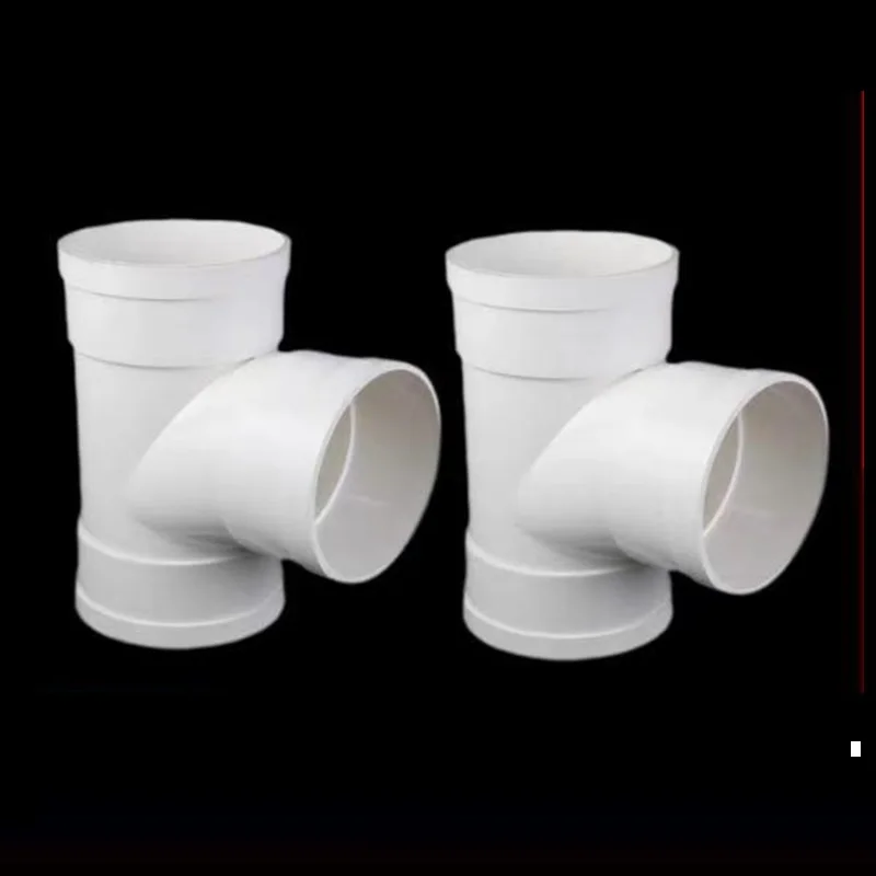 1/3 pcs 50mm 75mm 110mm PVC Pipe Tee joint 3 Way White Pipe Fitting Corner Pipe Drainage System Fitting Reducing Joint Tee