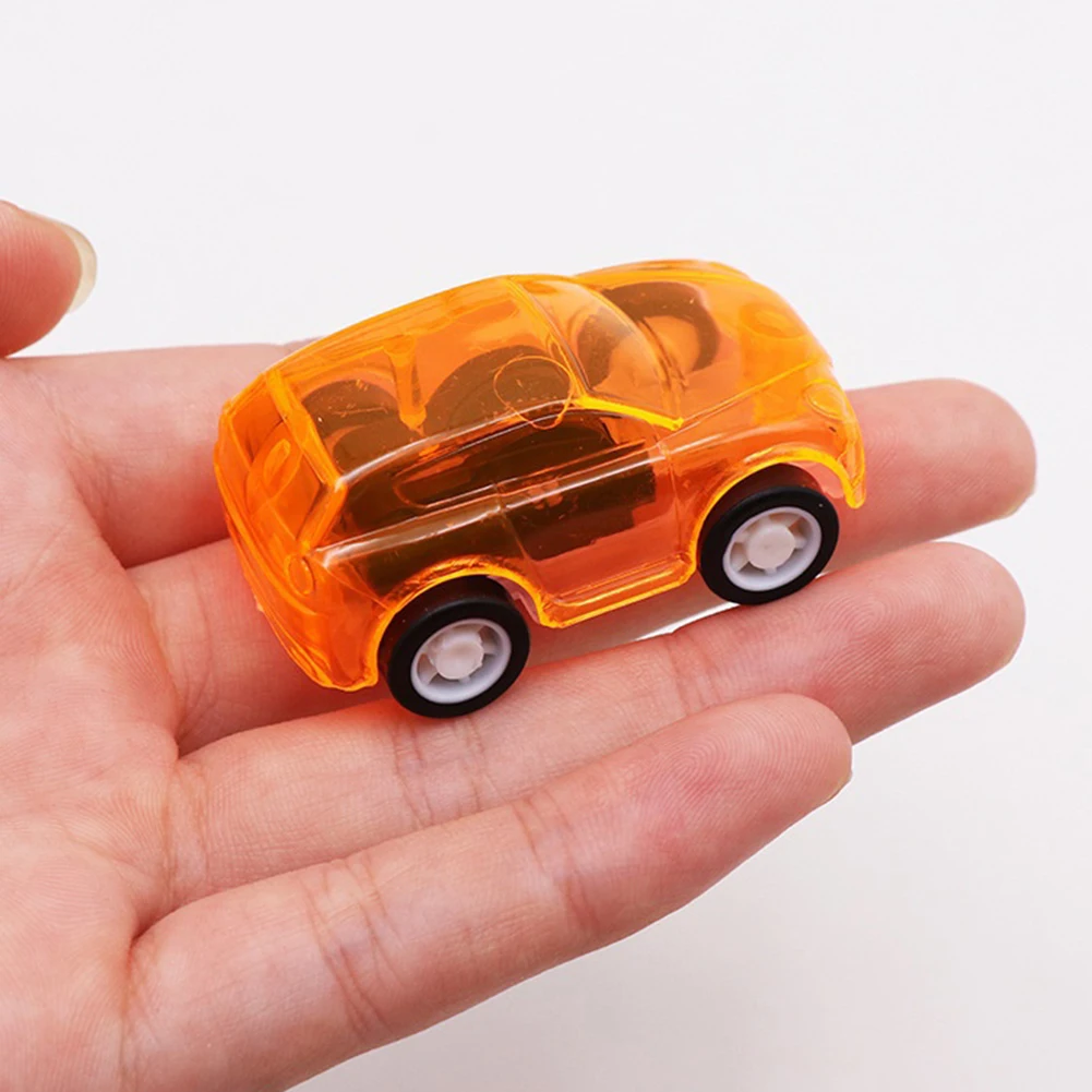 1/5Pcs Creative Mini Car Boys Kid Plastic Transparent Pull Back Car Truck Toys Vehicl Favor Party Educational Birthday Gifts