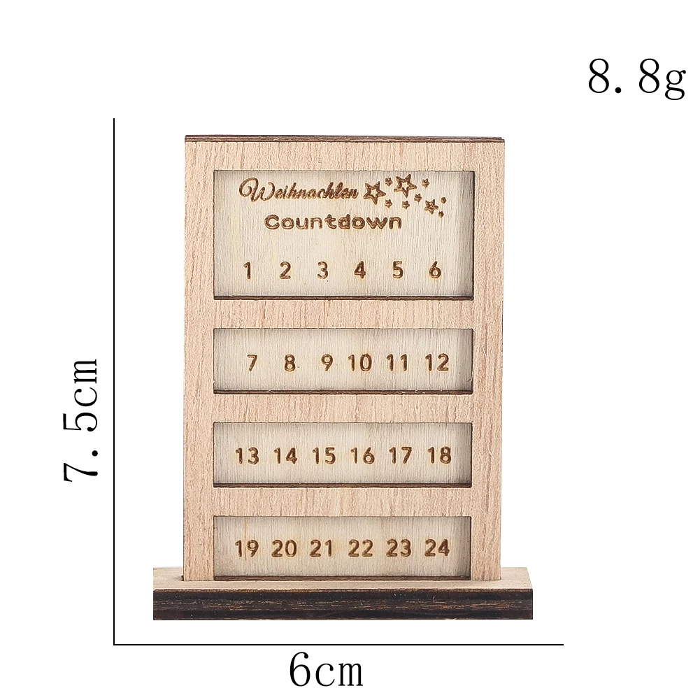 خشبية عيد الميلاد العد التنازلي تقويم القدوم التماثيل المنمنمات حتى عيد الميلاد الجدول ديكور المنزل التقويم رقم التاريخ هدية المسيحية #5