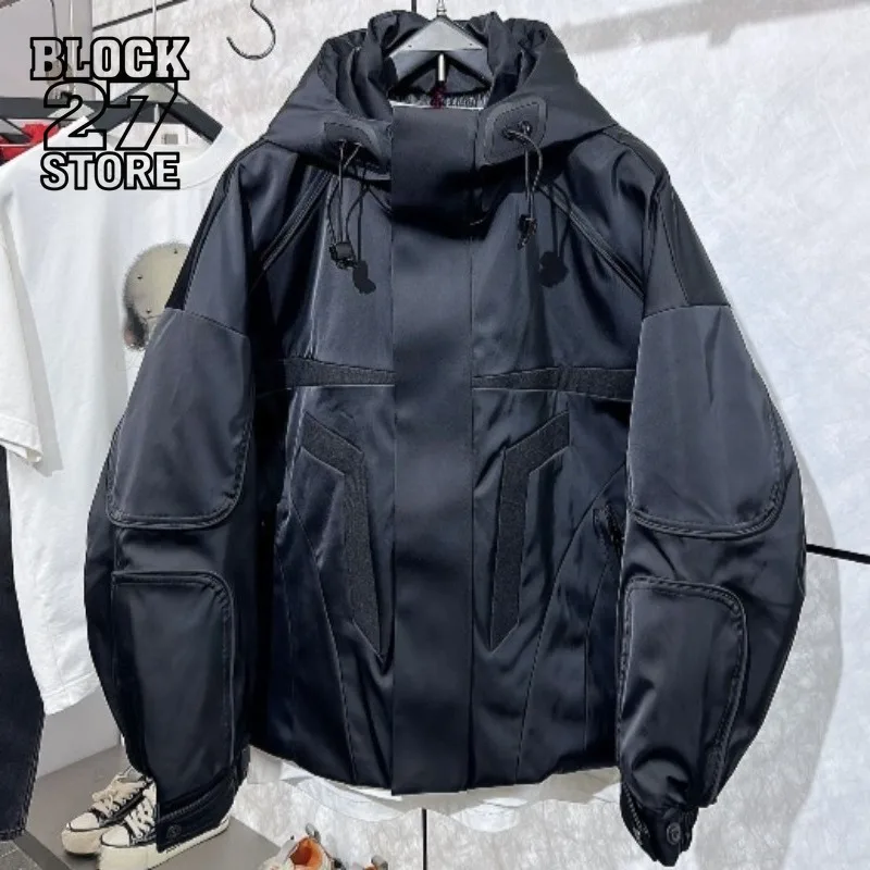 

Mens Down Jacket Harajuku Winter Outdoor Heavyweight Hooded Coat Thick Warm Workwear Parka High Casual Streetwear Fashion Style