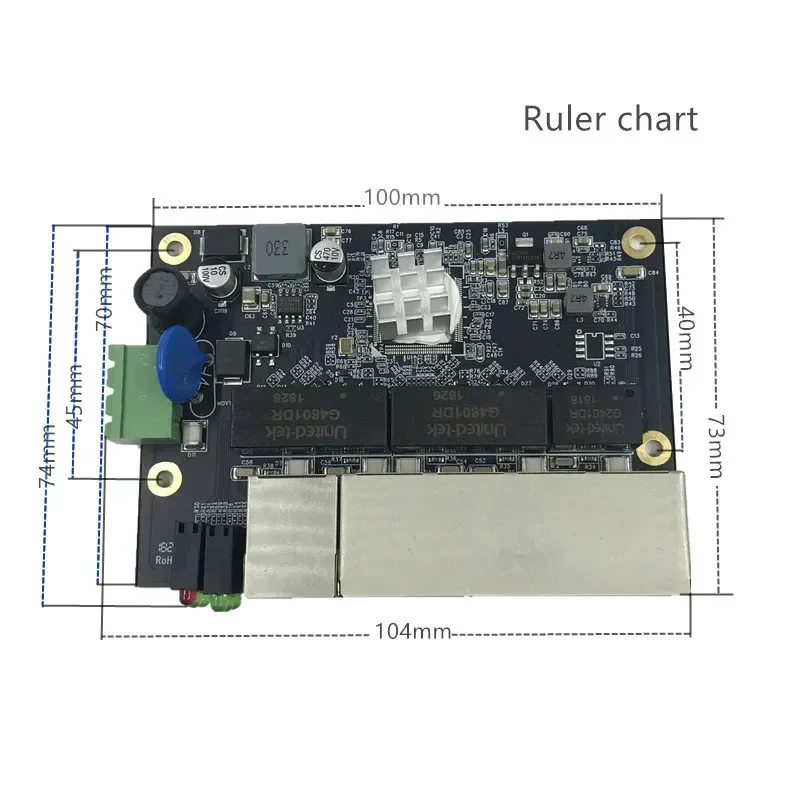 Imagem -05 - Módulo Industrial do Interruptor dos Ethernet Placa do Oem Auto-detecção Portos Placa de Pcba 5v 9v 12v 18v 24v 48v 10 100 1000mbps