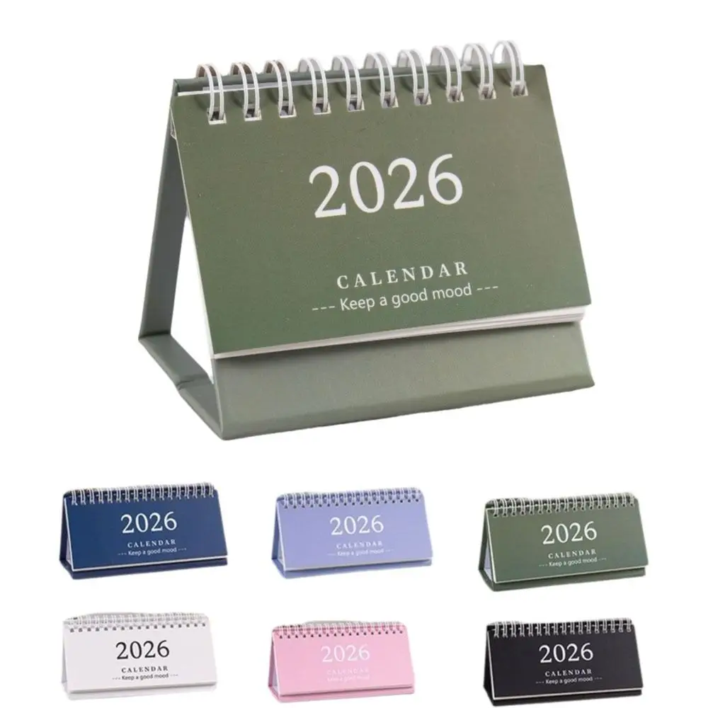 

Simple Coil 2026 Desk Calendar Portable Desktop Decoration English Calendar Daily Planner Office School Supplies