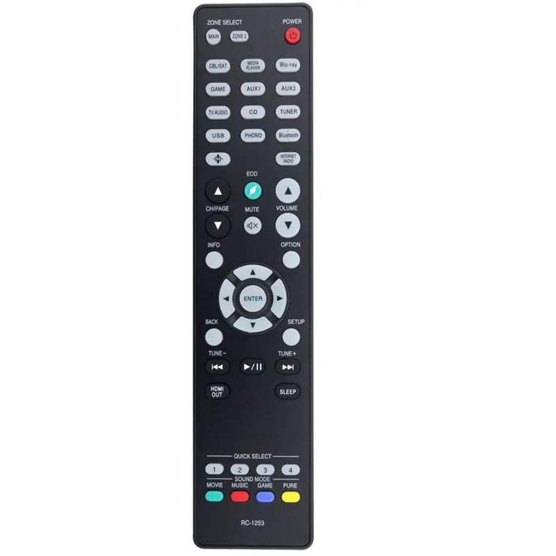 B03B-For Denon Replacement Remote Control RC-1253 For AV Receivers- Works Models AVR-X2800H/AVR-S740H/AVR-S760H
