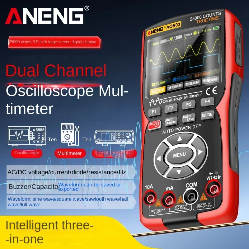 

ANENG AOS03 Handheld digital oscilloscope multimeter high-precision three-in-one dual-channel oscilloscope signal generator