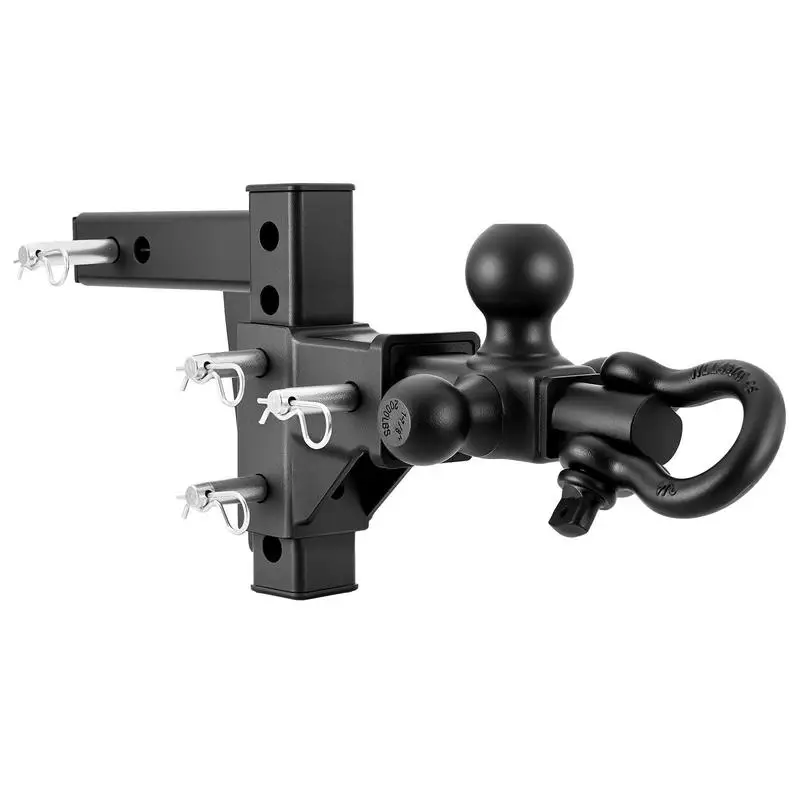 

Trailer Hitch Tri Ball Mount with D Shackle, Fit 2 Inch Receiver, 1-7/8 Inch, 2 Inch and 2-5/16 Inch Balls, 10000 lbs GTW, 6 Inch Drop, Towing Hitch for RVs, Off-Road Vehicles and Trucks